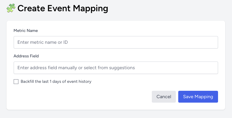 Mapping wizard with backfill