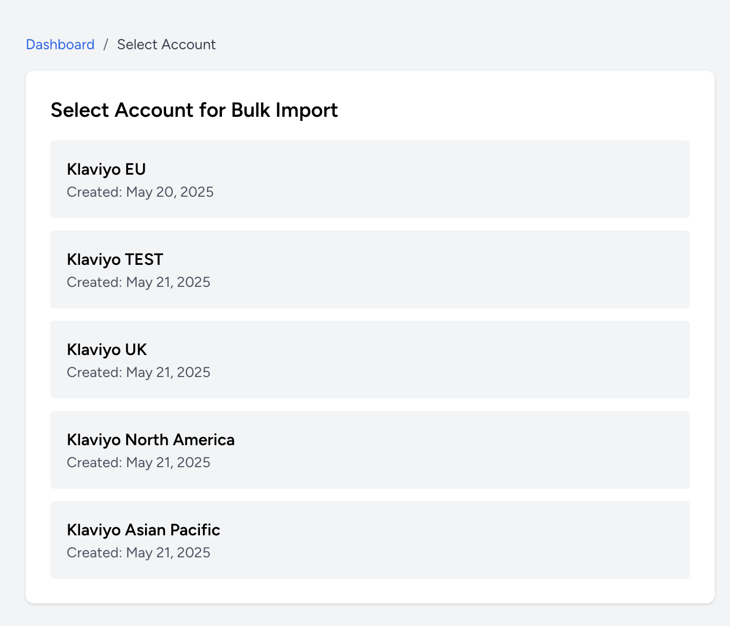 Account Selection